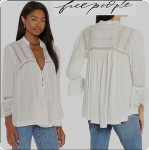 FREE PEOPLE Esme Belle Sleeve Button- down Top